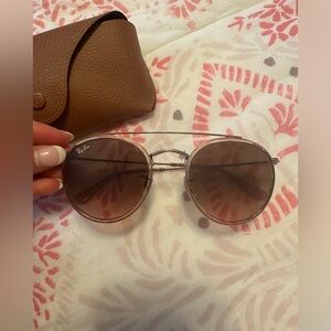 Ray-Ban Sunglasses Round Double Bridge in Polished Copper